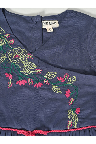 Bella Moda By Styli Floral Embroidered Wrap Knee-Length Dress