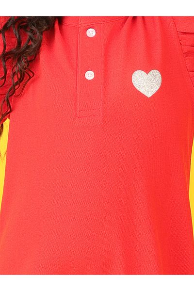 Anthrilo By Styli Glitter Heart Detail Flutter Sleeves Dress