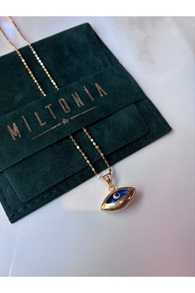 Miltonia 925s Gümüş Göz Nazar Kolye Pul Zincir