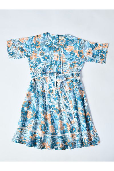 Bella Moda By Styli All-Over Print Short Sleeve Cotton Dress