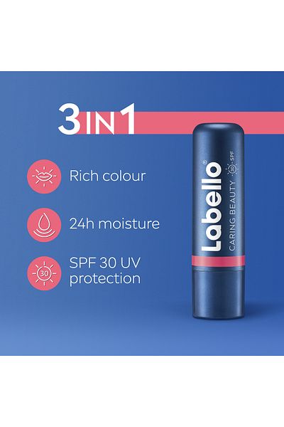 LABELLO Lip Caring Beauty Rose Color Lip and Cheek Balm SPF 30 Tint, 4.8g