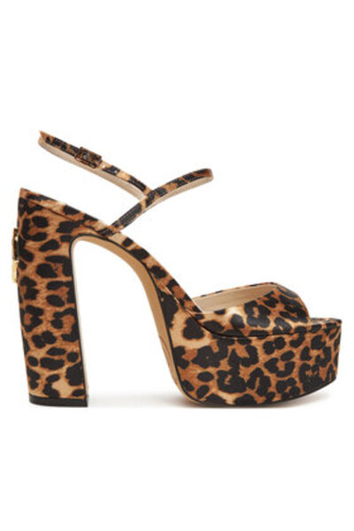 NAKED WOLFE Sandale damă maro NAKED WOLFE-FIRE LEOPARD SILK SATIN 00045