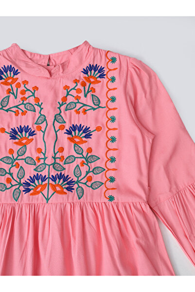 Bella Moda By Styli Embroidered Tiered Knee-Length Dress