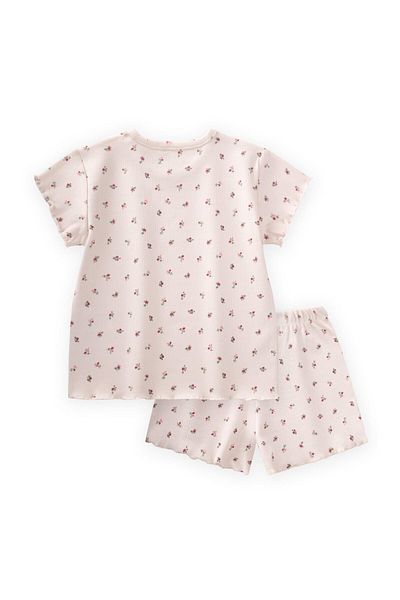 Cigit Patterned Shorts Suit 1-7 Years Ecru