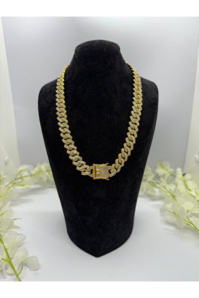 Constanza Exclusive 22 Ayar Altın Kaplama Taşlı Kilit Set: Kolye Ve Bileklik 528