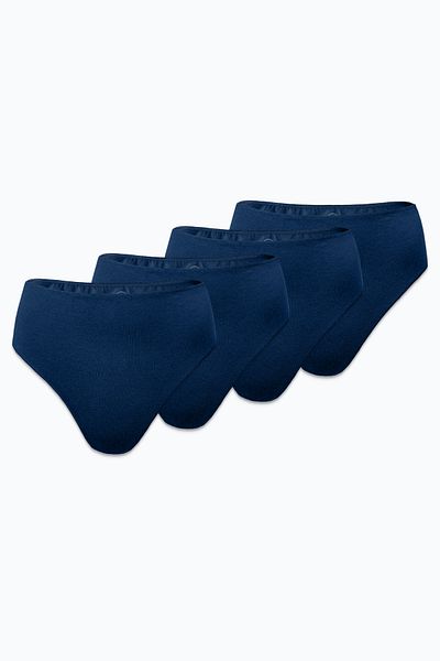 Malabadi Women's Navy Blue 4 Pack Modal High Waist String Thong 4m178