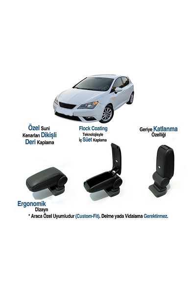TUNAX OTO For Seat Ibiza Typ 6J Car Specific Armrest Armrest Without Screw 2008 2009 2010 2011