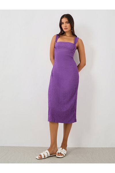 Styli Solid Strappy Bodycon Midi Dress
