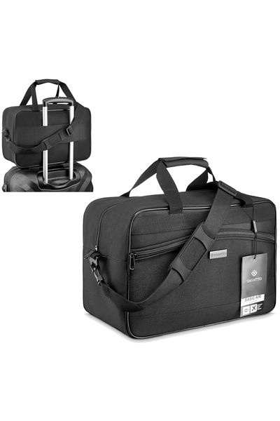 zagatto Airplane hand luggage 20L, black, cabin size 40x20x25 cm, travel-ready bag, ZG10