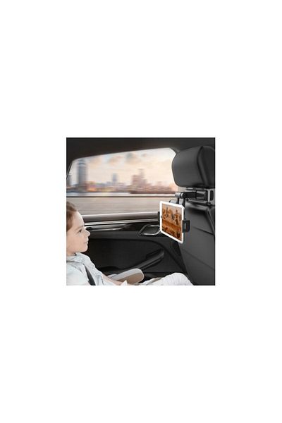 ikatem Suport marca IKATAK pentru montare tabletă, telefon la tetiera auto, reglabil, negru
