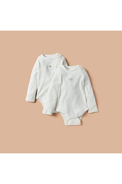 Juniors Printed Long Sleeves Bodysuit - Set Of 2