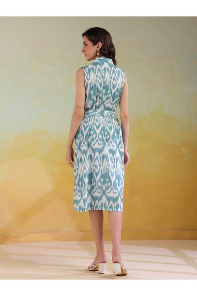 Sanskrutihomes By Styli Abstract Printed Sleeveless Shirt Midi Dress