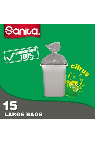 Sanita 15-Piece Biodegradable Recyclable Large Trash Bag 20 Gal