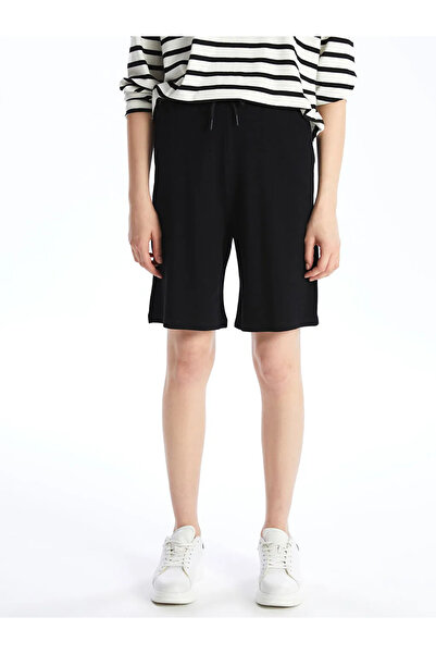 LC Waikiki Lcwaikiki Basic Black Women's Elastic Waist Straight Shorts