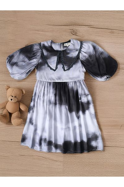 Bella Moda By Styli Printed Balloon Sleeves Knee-Length Dress
