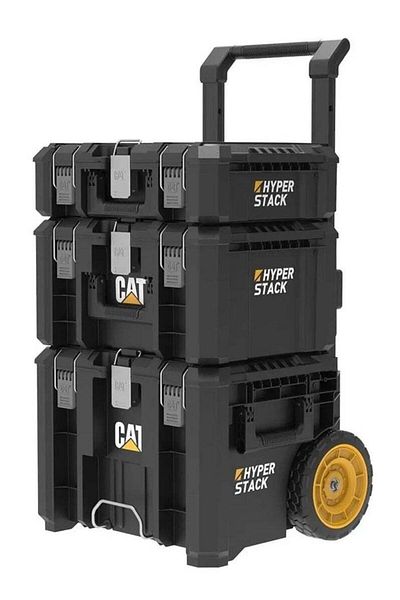 Caterpillar CAT DA41005 HYPER STACK Heavy-Duty 3-Wheeled Lockable Tool Case Set