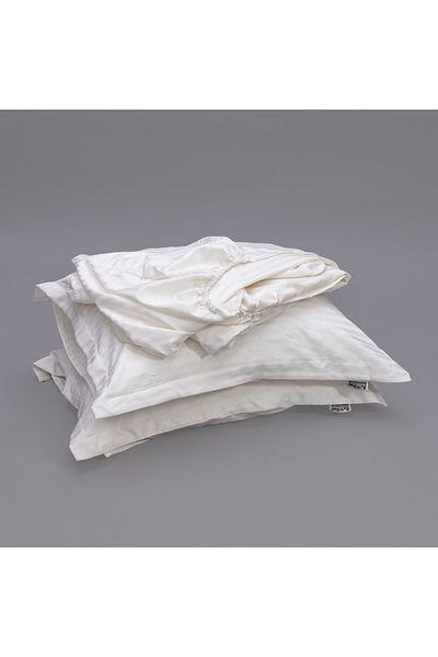 Bed N Home SA Fitted bed sheet set,100%Egyptian cotton, 350TC, Stripe, 1cm, Off White ,2pillowcases. 200x200cm