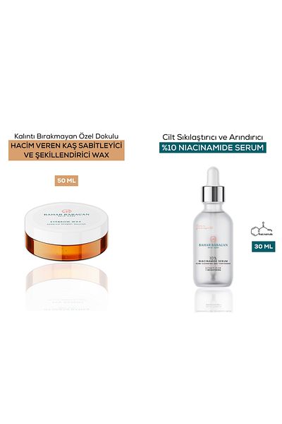 Bahar Babacan Eyebrow Fixing & Styling Wax 50ml + Skin Firming 10% Niacinamide Serum 30ml Gift