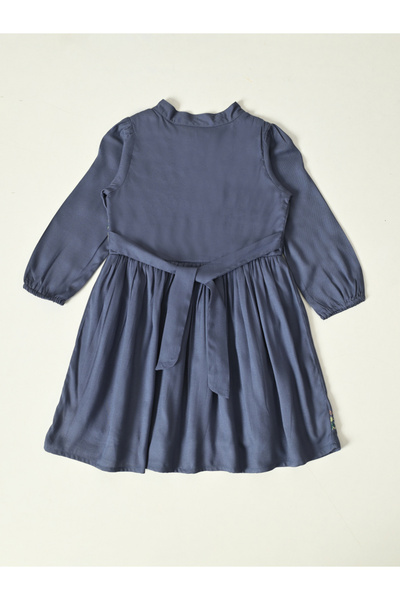 Bella Moda By Styli Embroidered Mandarin Collar Knee-Length Dress