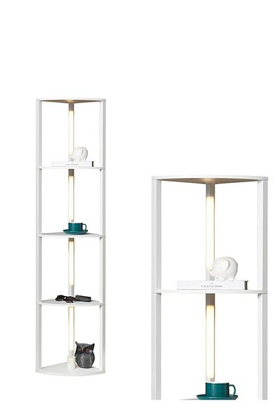 sharpdo Living Room Bedroom Study Room Decoration LED Bookshelf Lamp, Movable 4-Tier Floor Lamp