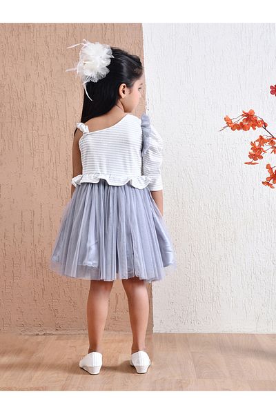 Bella Moda By Styli Embellished One Sleeve Knee-Length Dress