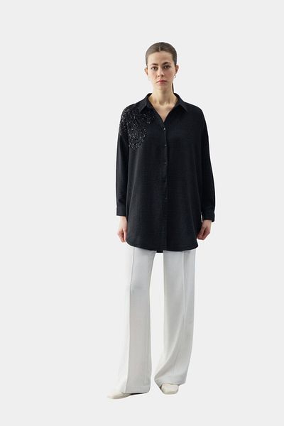 Esswaap Sequin Patterned Tunic Black