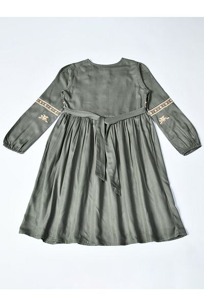 Bella Moda By Styli Embroidered Balloon Sleeves Knee-Length Dress