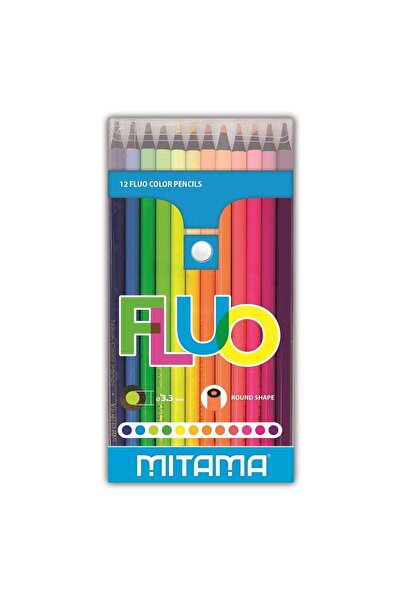 Mitama Комплект от 12 флуоресцентни цветни молива Mitama, рециклируеми, много...