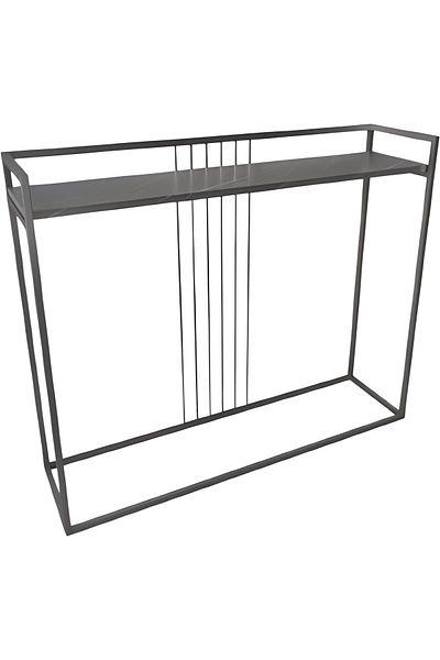 l'elefante Modern Wooden Console Entryway Table with Metal Frame & Storage Shelf – Pre-Assembled Foyer Side T