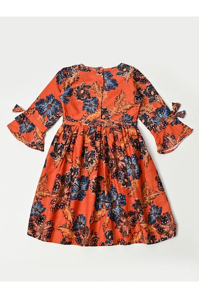 Bella Moda By Styli All-Over Print Square Neck Cotton Dress