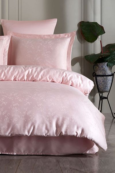 VAROL Liyosel Jacquard Duvet Cover Set King Size - Eva Powder