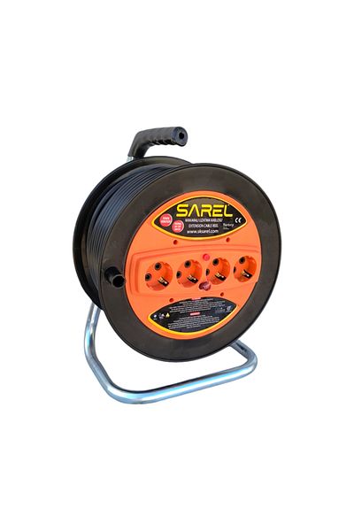 COBI SMART® Extension cord reel 3x2.5 mm², 50 m, 4 sockets, overload protection - COBI SMART®