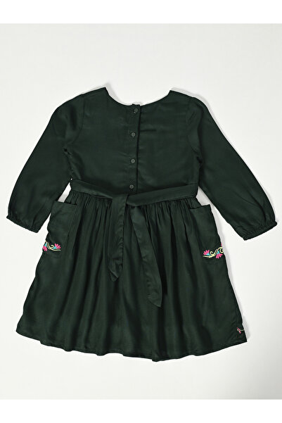 Bella Moda By Styli Floral Embroidered Wrap Knee-Length Dress