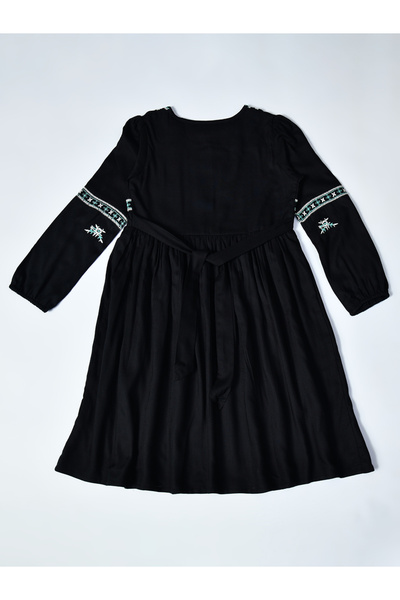 Bella Moda By Styli Embroidered Balloon Sleeves Knee-Length Dress