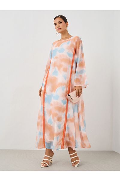 Keenly By Styli Printed Long Sleeve A-Line Jalabiya