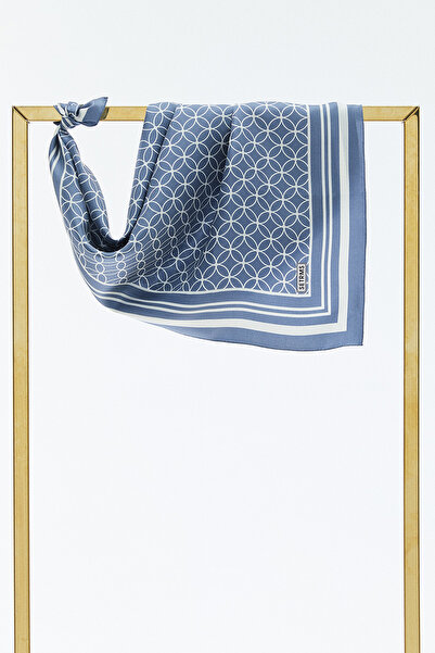 Setrms Geometrik Desenli Twill İpek Eşarp