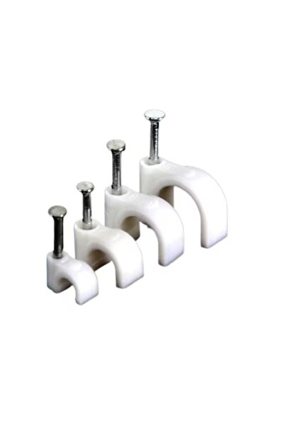 OEM Set 400 cleme pentru cabluri, 4x10mm, metal, alb/argintiu