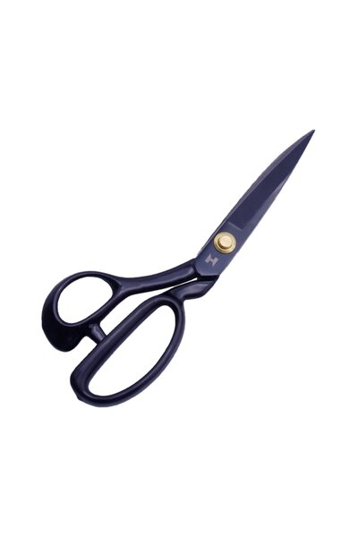 Strong Household and Professional Tailoring Scissors, Straight Blade, Black Handle, Stainless Steel Carbon