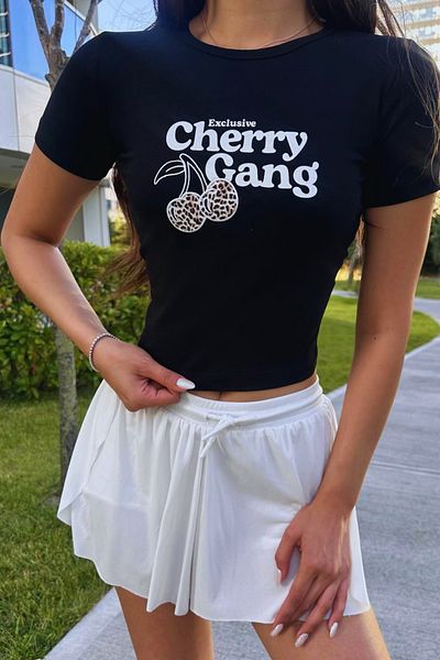 BİKELİFE Streetwear Προσαρμοσμένο μπλουζάκι με στάμπα Cherry