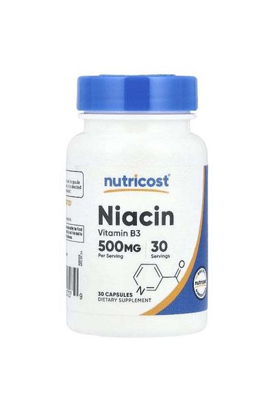 Nutricost , Niacin, 500 mg, 30 Capsules