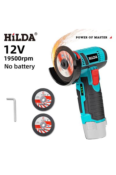 Hilda CJ396N No battery HILDA 12V/3 Inch Lithium Electric Angle Grinder Mini Small Household Handheld Cutt