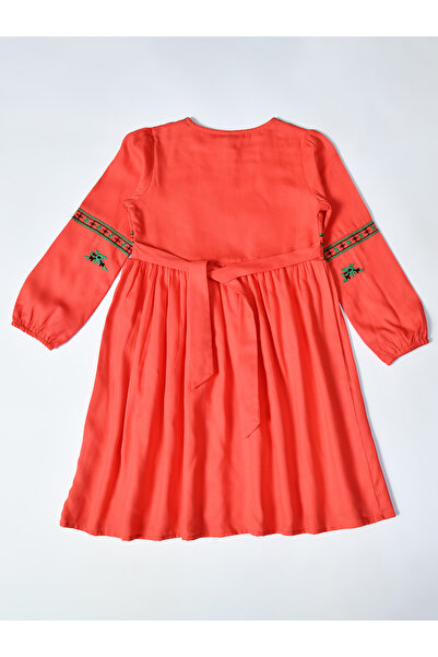 Bella Moda By Styli Embroidered Balloon Sleeves Knee-Length Dress