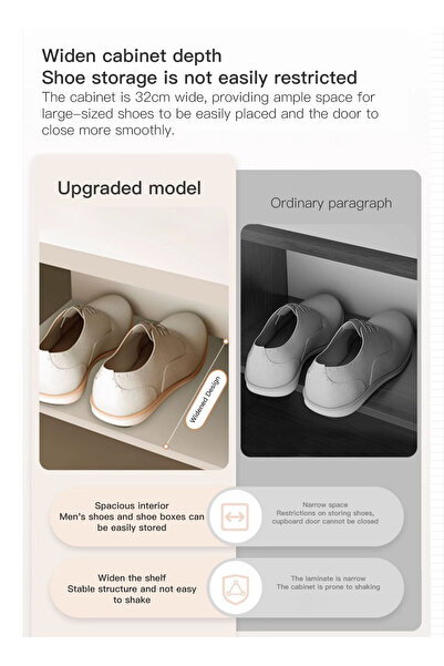 sharpdo Shoe Storage Cabinet, Ins Style Shoe Organizer for Entryway & Hallway