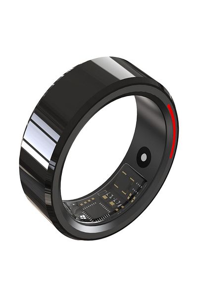 OEM Titanium Smart Ring, Black, Water Resistant, Up to 5 Atm, Ip68, Size 13, Symbian