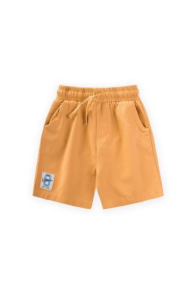 Cigit Label Detailed Flannel Capri 1-7 Years Mustard Yellow
