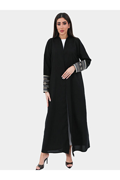 Elena by DStyle Embroidered Cuffed Sleeve A-Line Abaya