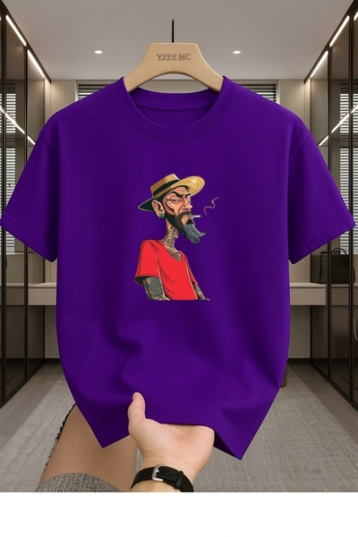 MEİLİFENG Tricou unisex din bumbac cu gâtul rotund, cu imprimeu Gettho Adam, ...