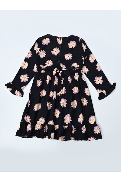 Bella Moda By Styli All-Over Floral Print Ruffle Trim Cotton Dress