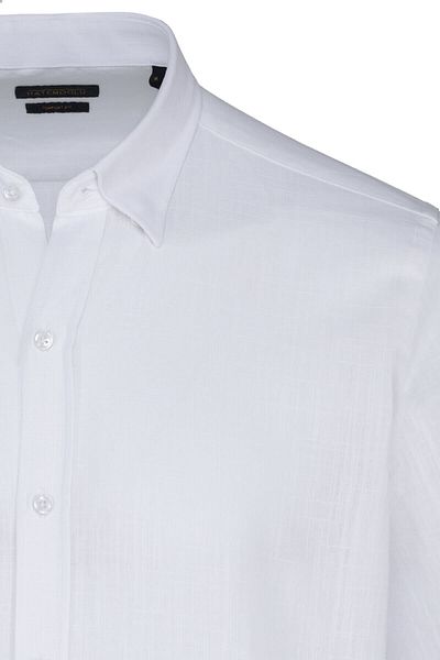 Hatemoğlu White Comfort Fit 100% Cotton Button-Down Collar Long Sleeve Casual Shirt