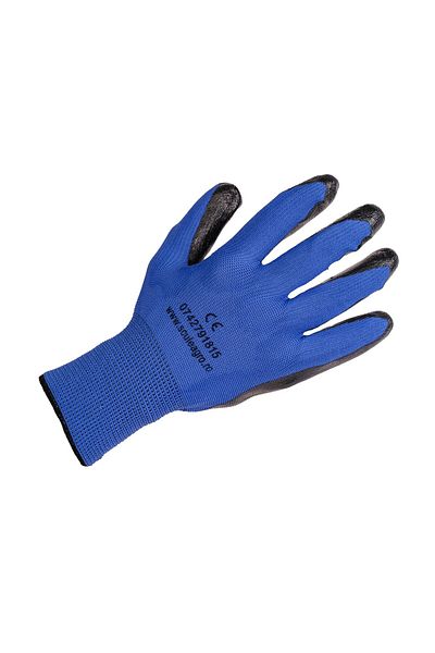 COBI SMART® Pack of 12 pairs of work gloves, COBI SMART®, Latex, Blue/Black, no. 10